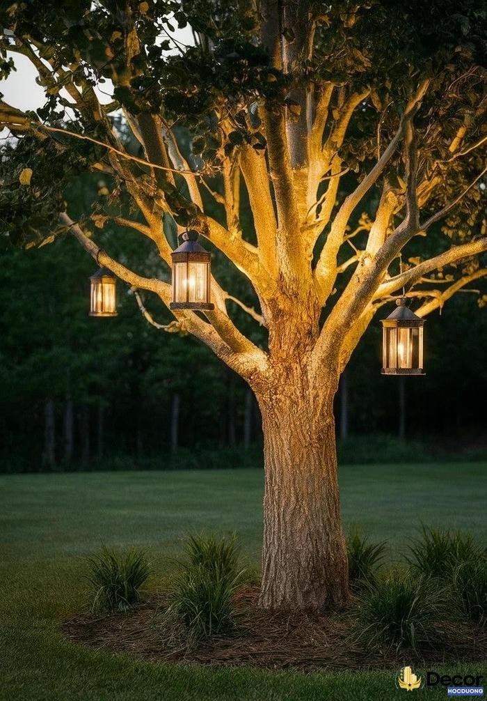Đèn trang trí ngoài trời phù hợp với tiệc tối ngoài trời.