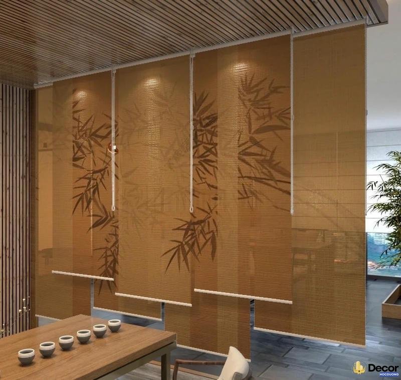 Mành tre trang trí mang cảm giác tự do và nhẹ nhàng.