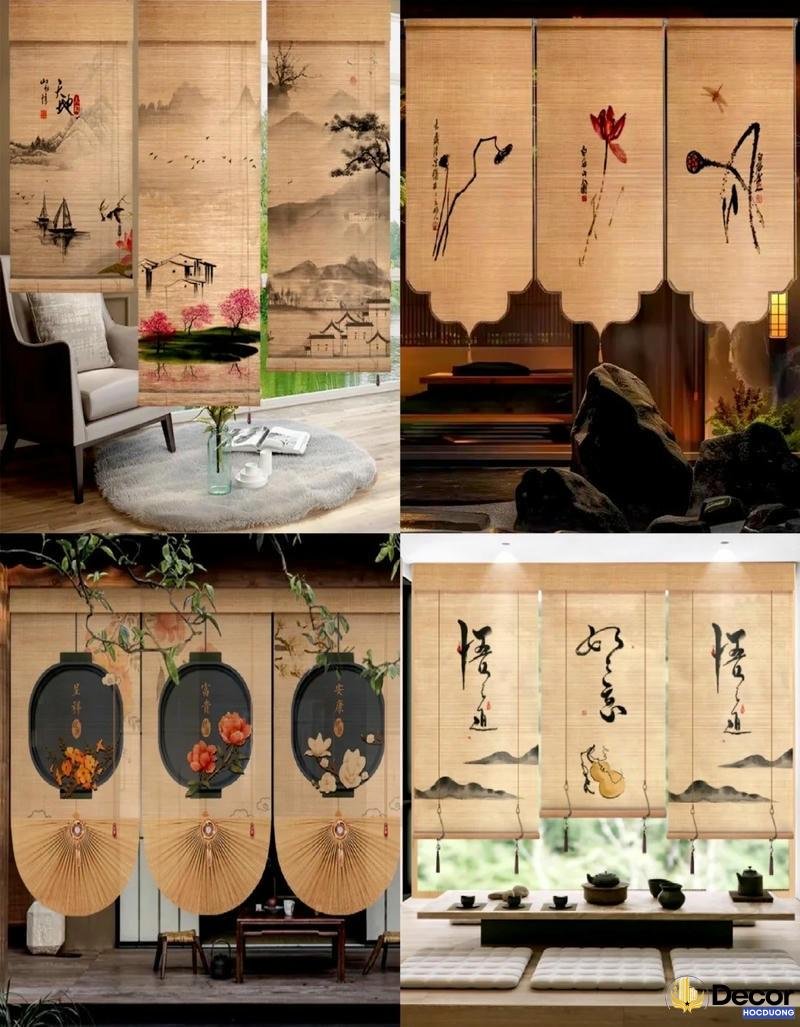 Mành tre trang trí mang vẻ đẹp giản dị.