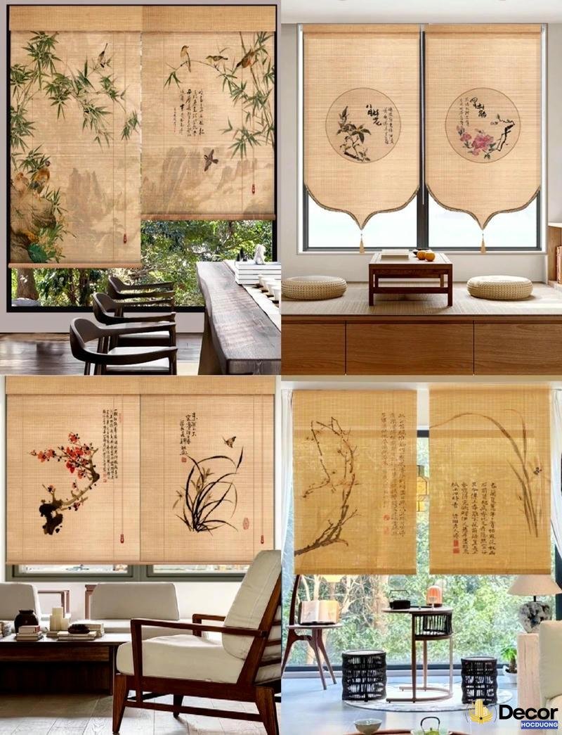 Trang trí mành tre giúp căn nhà thêm sinh động.