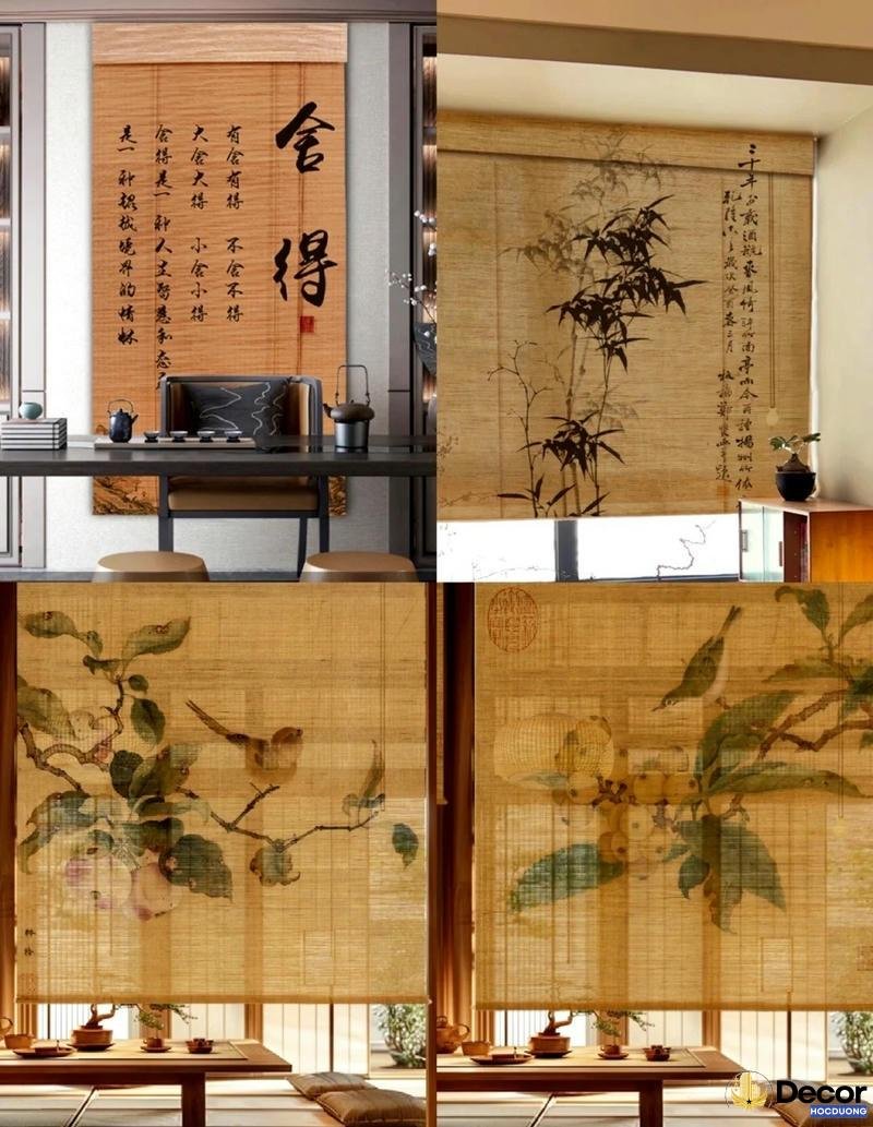 Trang trí mành tre làm đẹp khu vực ban công.