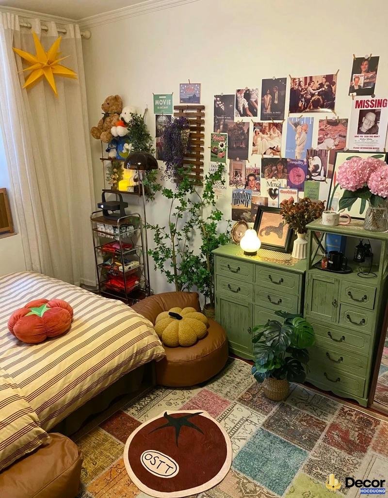 Trang trí nội thất phối màu đẹp làm căn phòng hài hòa.