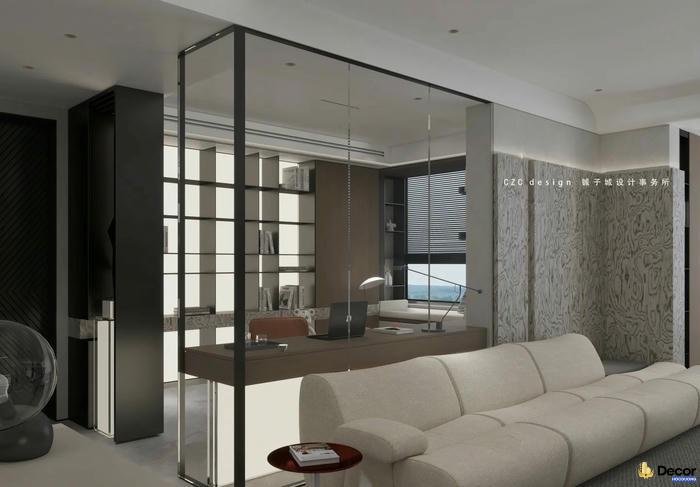 Vach ngan trang tri phong khach toi uu dien tich su dung.