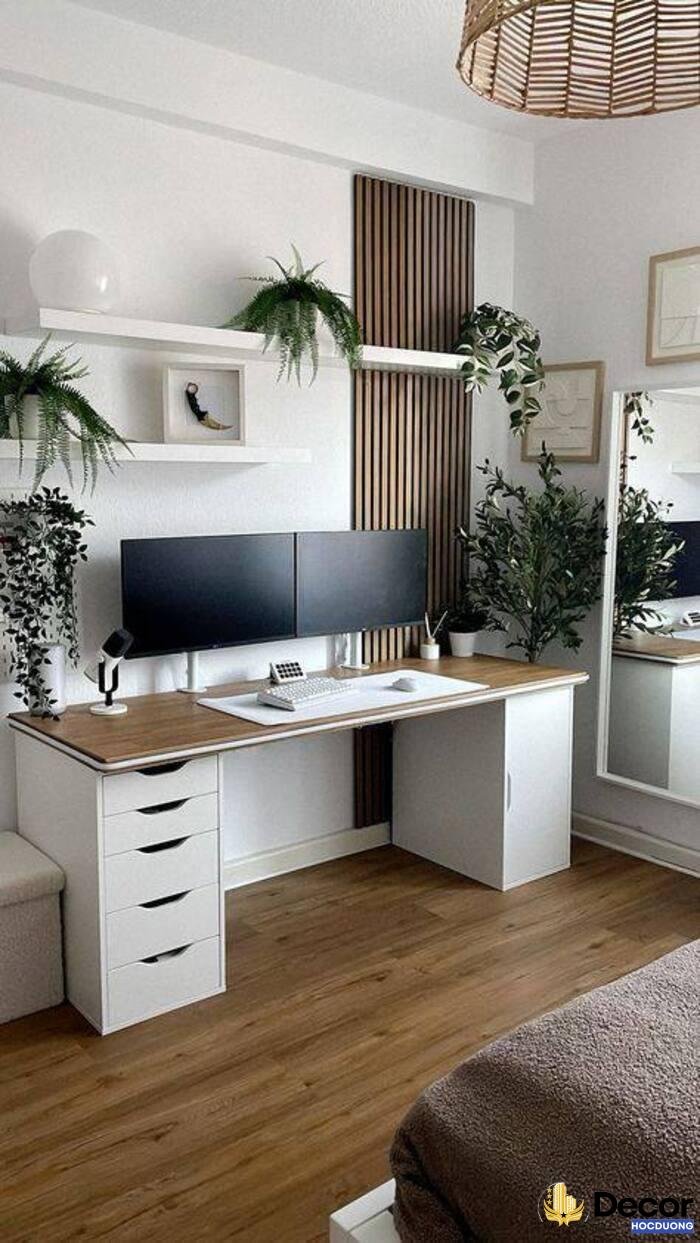 ảnh trang trí bàn làm việc xinh chill