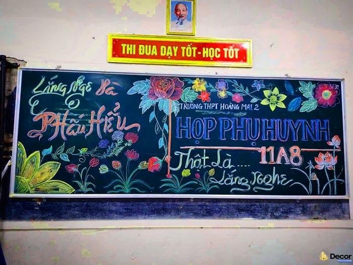 anh trang trí bảng họp phụ huynh cuối năm