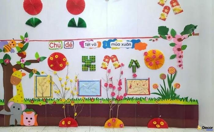 anh trang trí lớp học ngày tết