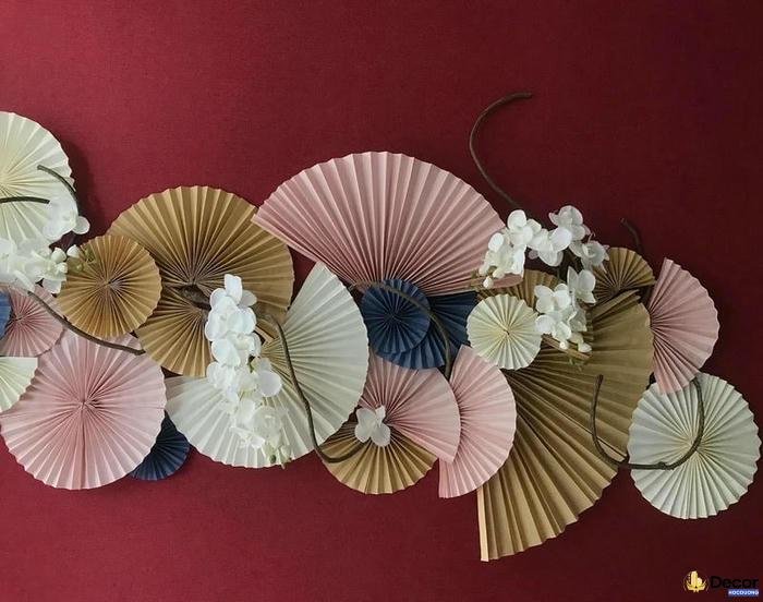 ảnh trang trí quạt giấy treo tường