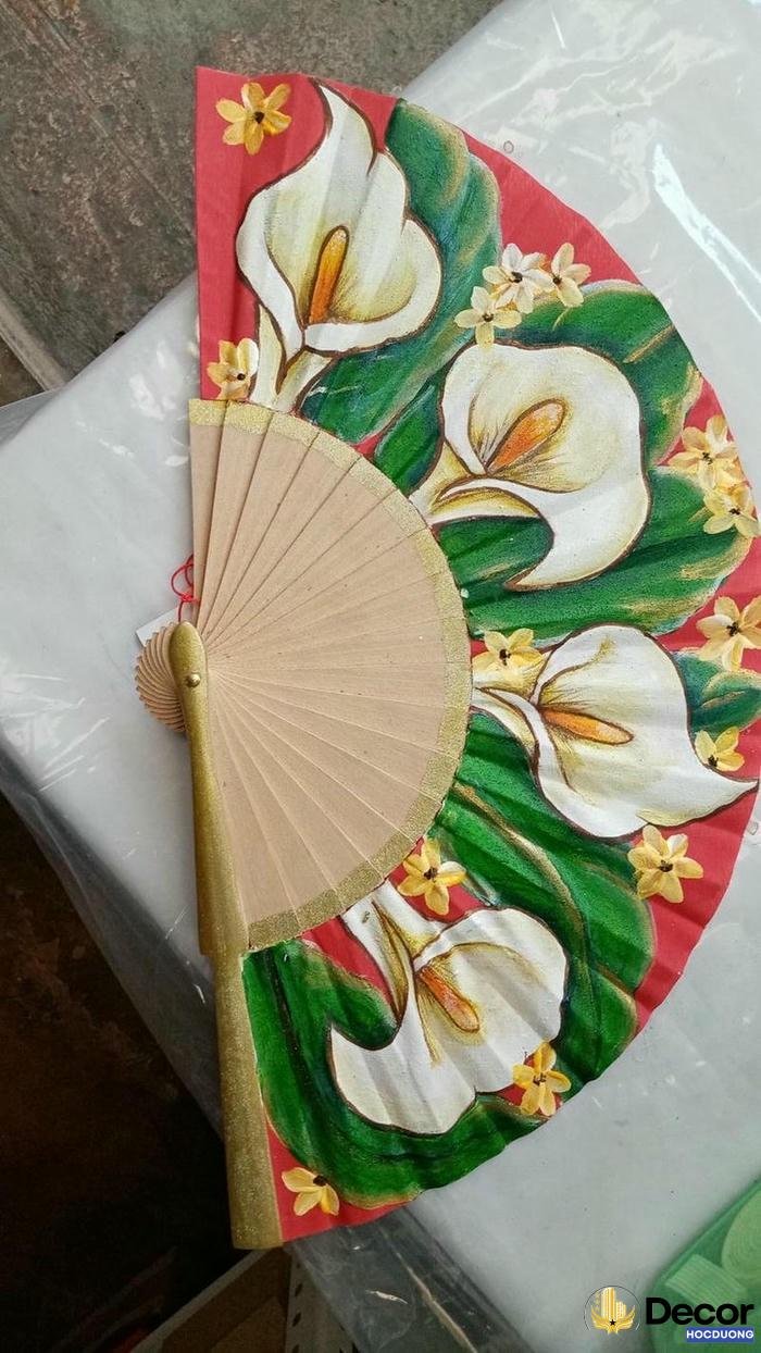 ảnh trang trí quạt hoa