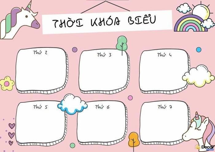 ảnh trang trí thời khóa biểu cấp 2