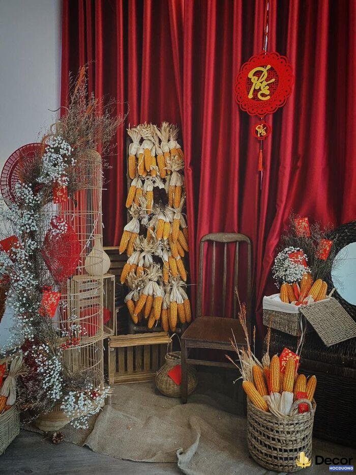 ảnh trang trí tiểu cảnh tết xưa xinh