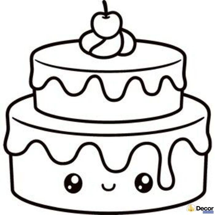 ảnh tranh tô màu cho bé 2 tuổi bánh