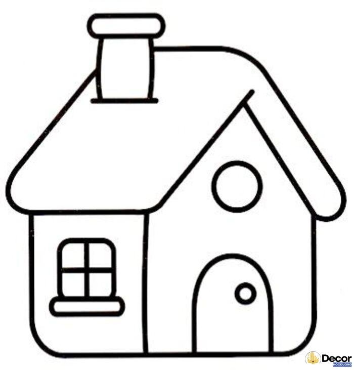 ảnh tranh tô màu cho bé mầm non ngôi nhà