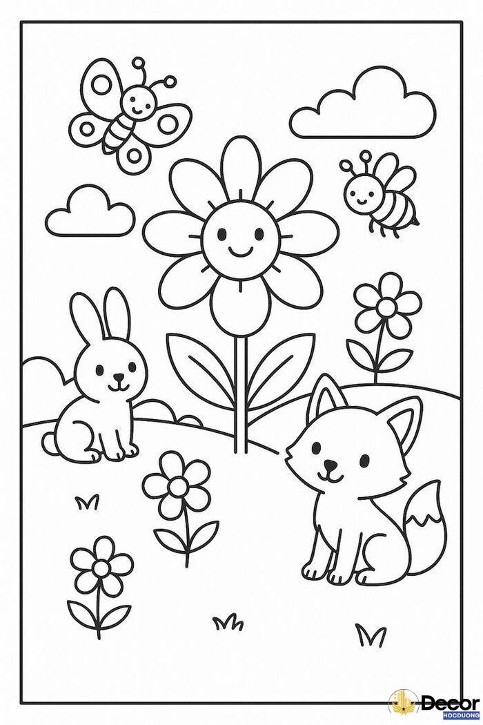 ảnh tranh tô màu đa dạng chủ đề con vật siêu xinh