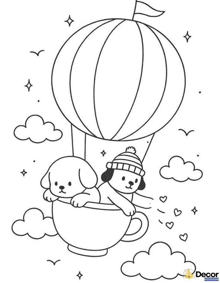 ảnh tranh tô màu động vật siêu dễ thương đẹp