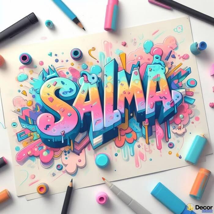 ảnh vẽ chữ trang trí nghệ thuật