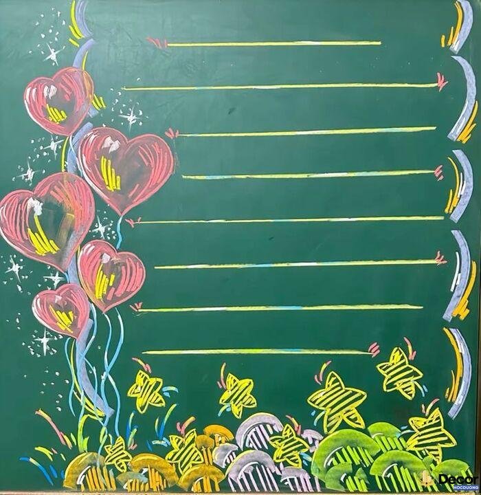 ảnh vẽ hoa trang trí bảng đơn giản đẹp