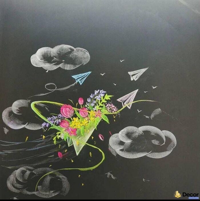 ảnh vẽ hoa trang trí đẹp nghệ