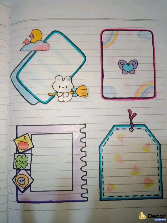ảnh vẽ khung trang trí cute nghệ thuật
