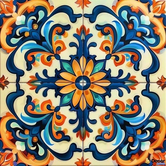 ảnh vẽ trang trí đường diềm hình vuông đẹp nhất