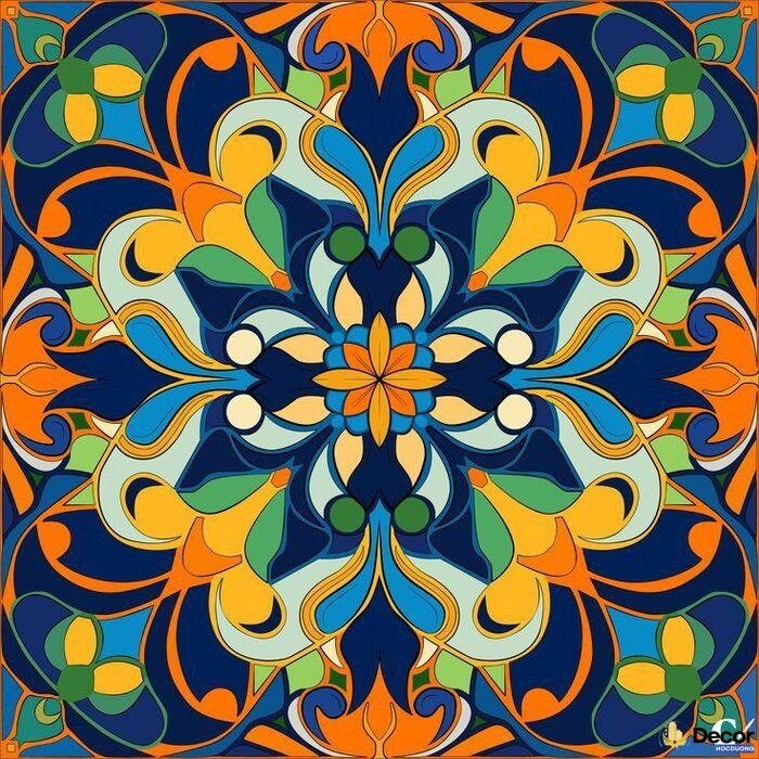 ảnh vẽ trang trí đường diềm hình vuông đẹp