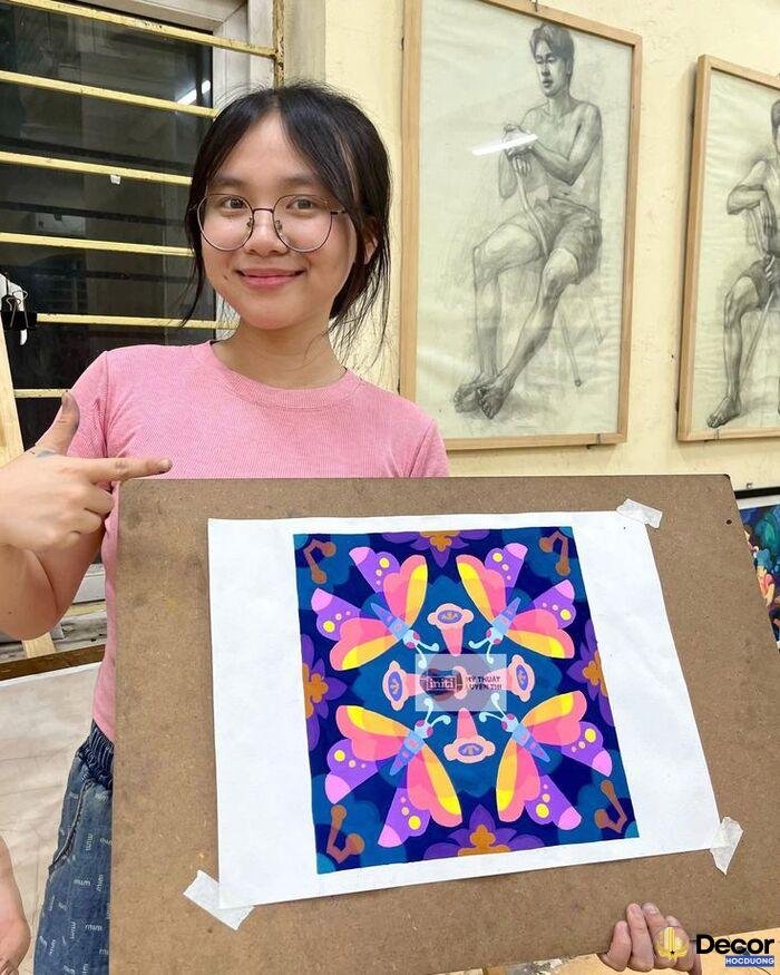 ảnh vẽ trang trí đường diềm hình vuông nghệ nhất