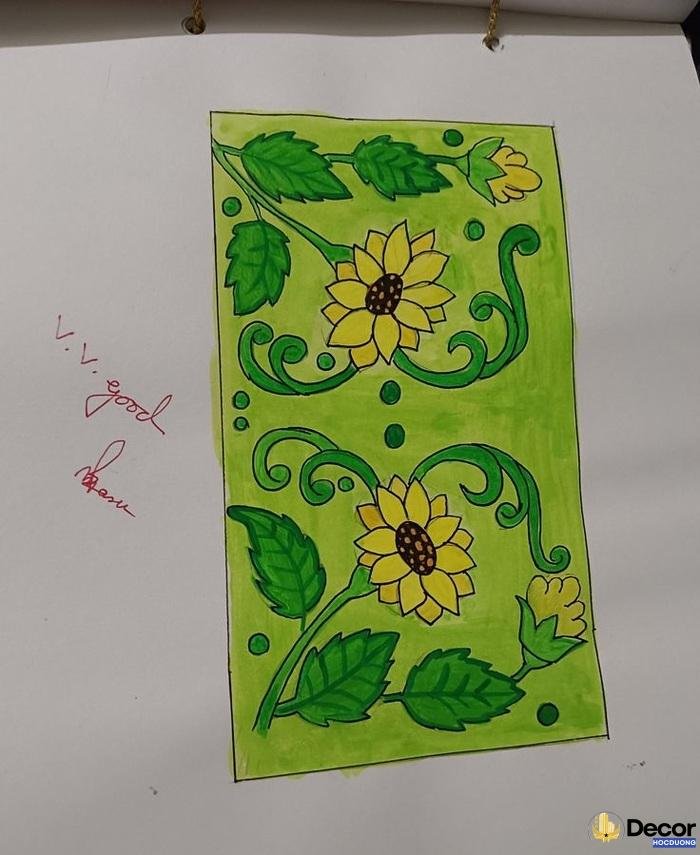 ảnh vẽ trang trí đường diềm hình vuông siêu đẹp