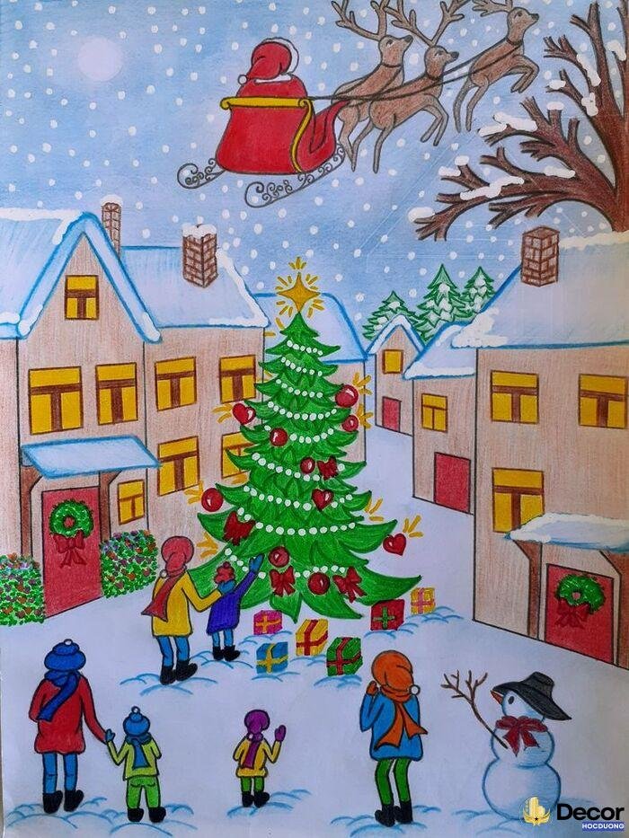 ảnh vẽ trang trí noel siêu đẹp