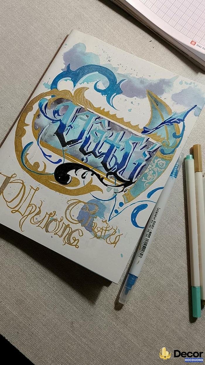 các kiểu chữ trang trí de thương