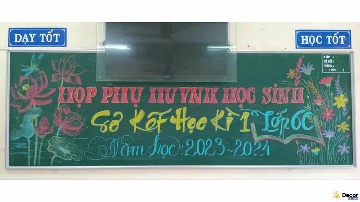 các mẫu trang trí bảng họp phụ huynh cuối năm