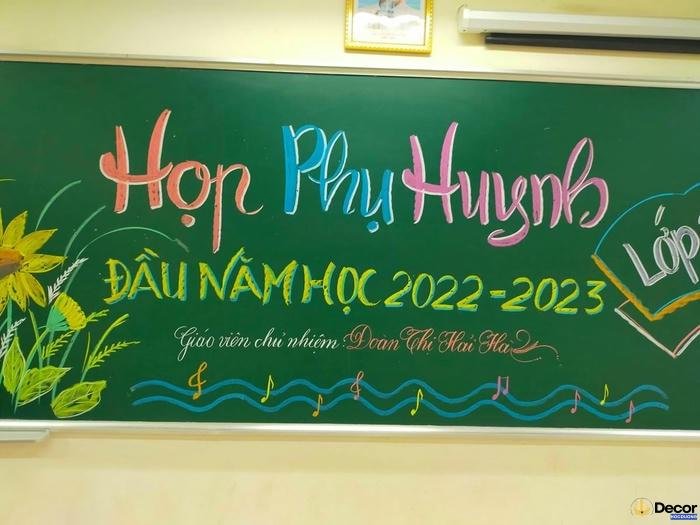 cách trang trí bảng họp phụ huynh cuối năm