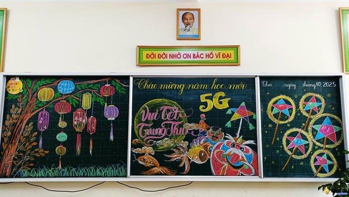 cách trang trí bảng trung thu