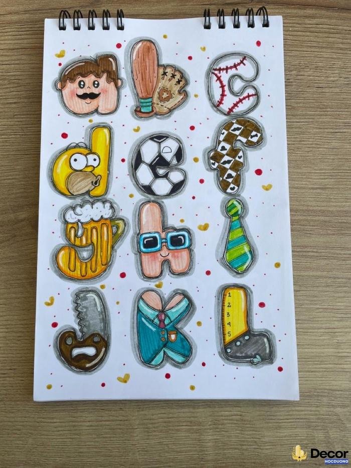 cách trang trí chữ cái đẹp