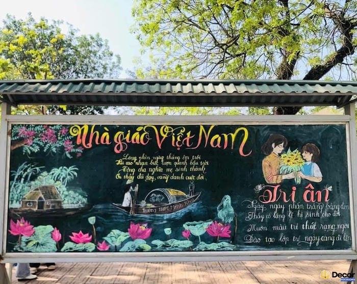 chữ viết trang trí bảng 20_11 bằng phấn