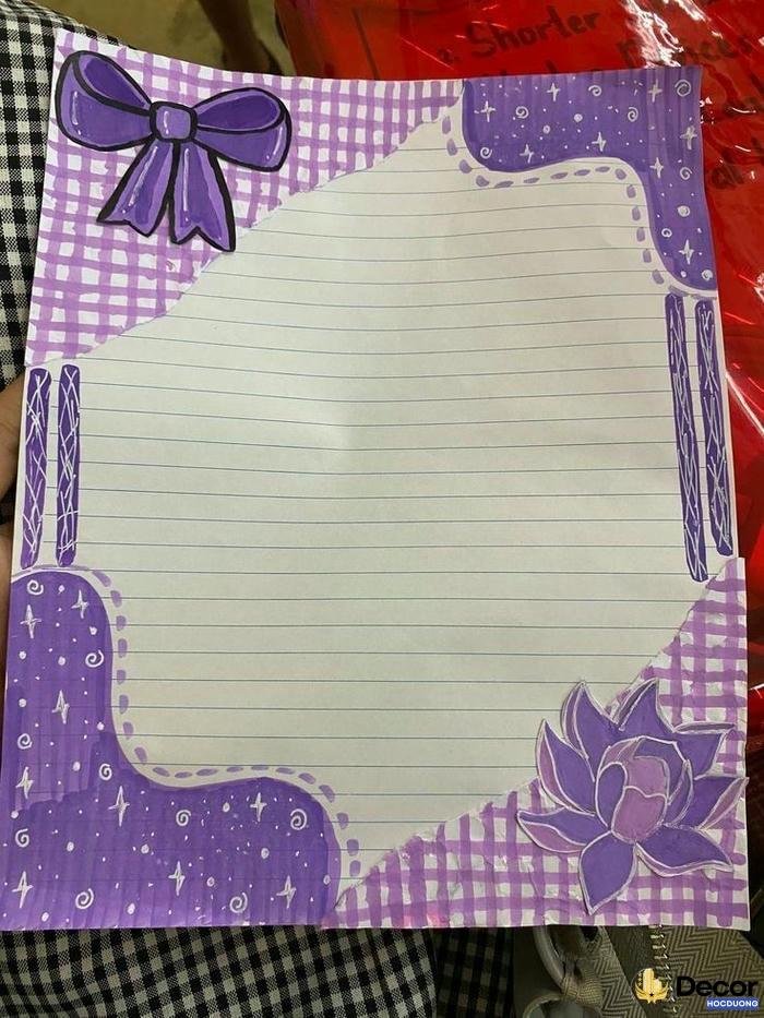 dây leo vẽ hoa trang trí góc giấy a4