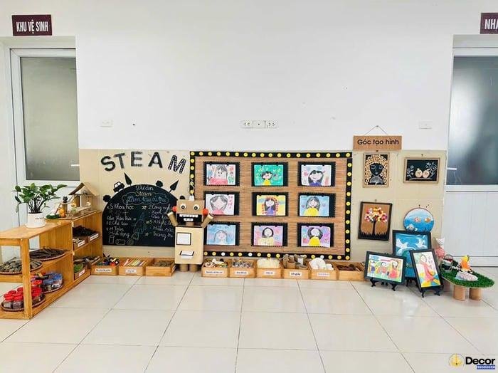 góc steam mầm non đơn giản dễ làm