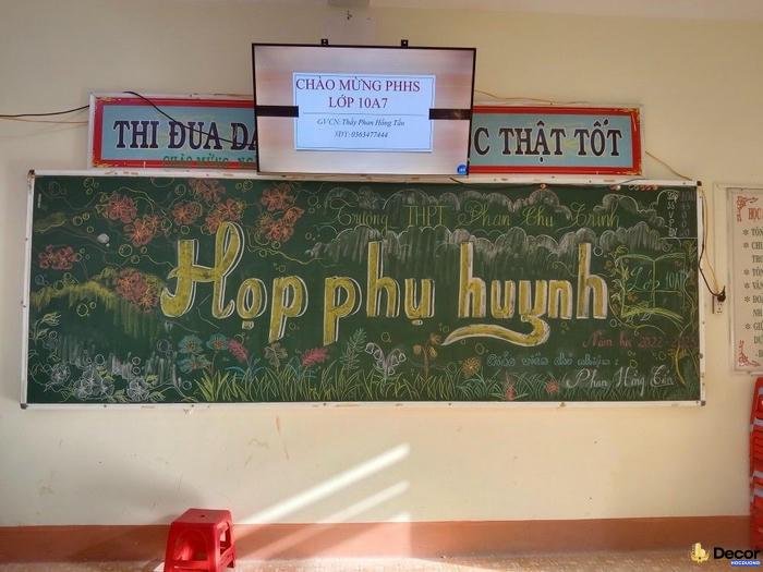 hinh anh trang trí bảng họp phụ huynh cuối năm