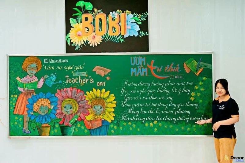 hinh anh trang trí bảng phấn