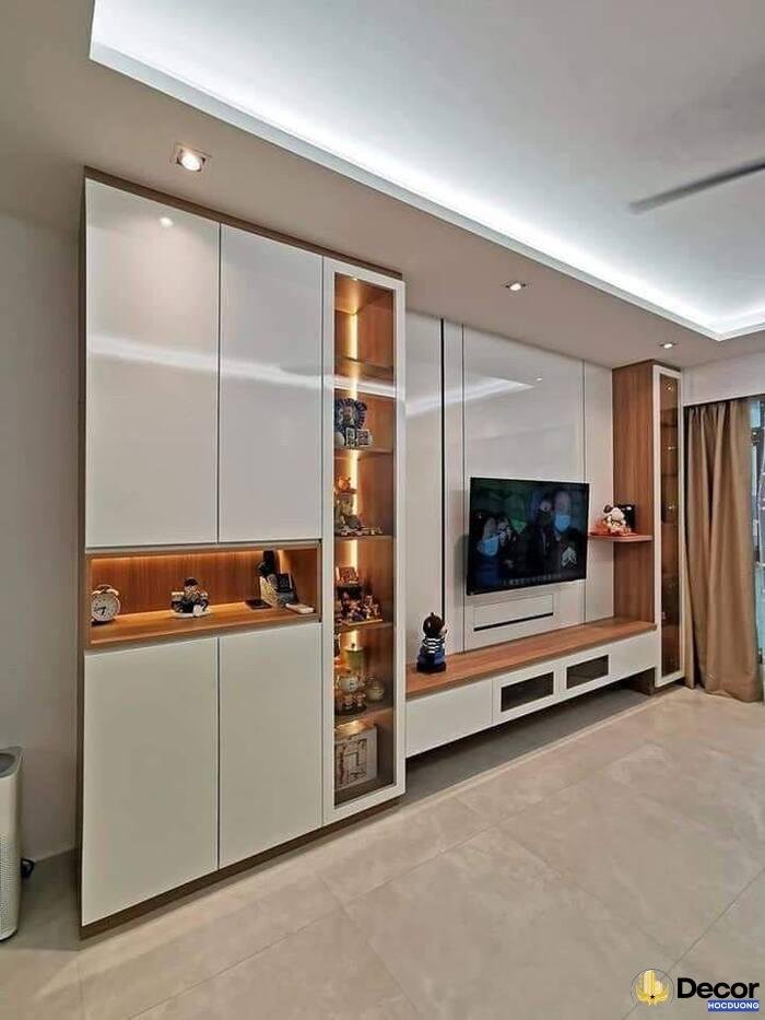 hình ảnh trang trí kệ tivi phòng khách cực đẹp