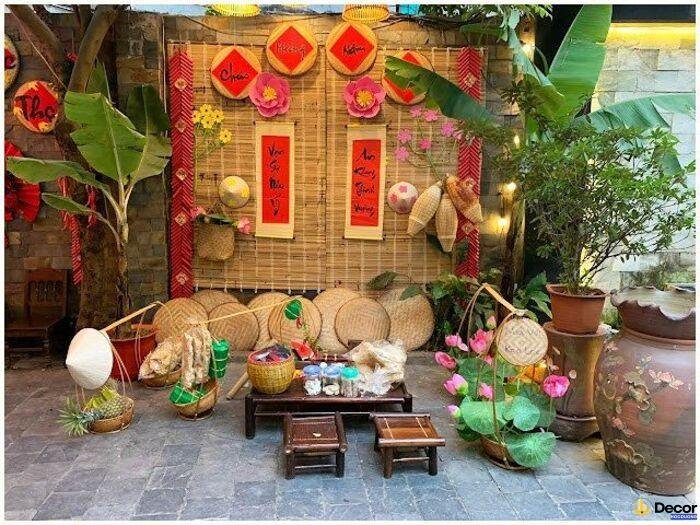 hình ảnh trang trí tiểu cảnh tết xưa đẹp đơn giản