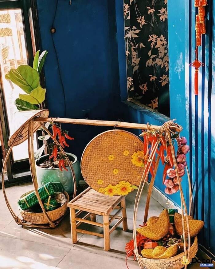 hình ảnh trang trí tiểu cảnh tết xưa sang