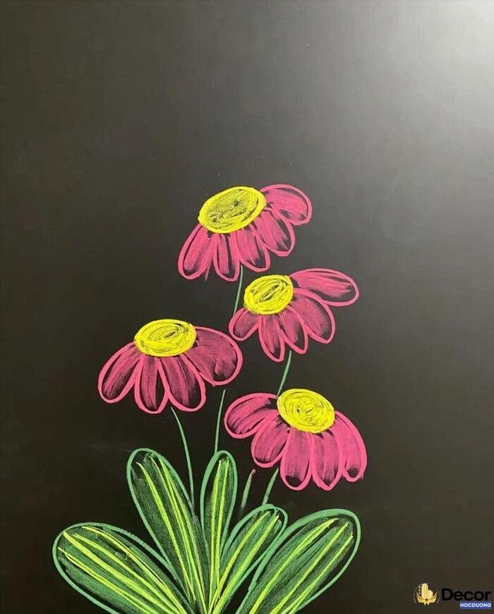 hình ảnh vẽ hoa trang trí bảng đơn giản đẹp