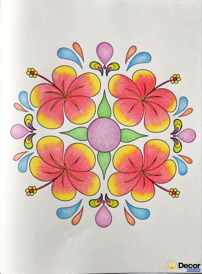 hình ảnh vẽ trang trí đường diềm hình vuông cực đẹp