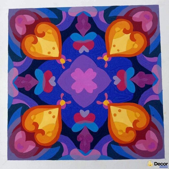 hình ảnh vẽ trang trí đường diềm hình vuông đẹp nghệ