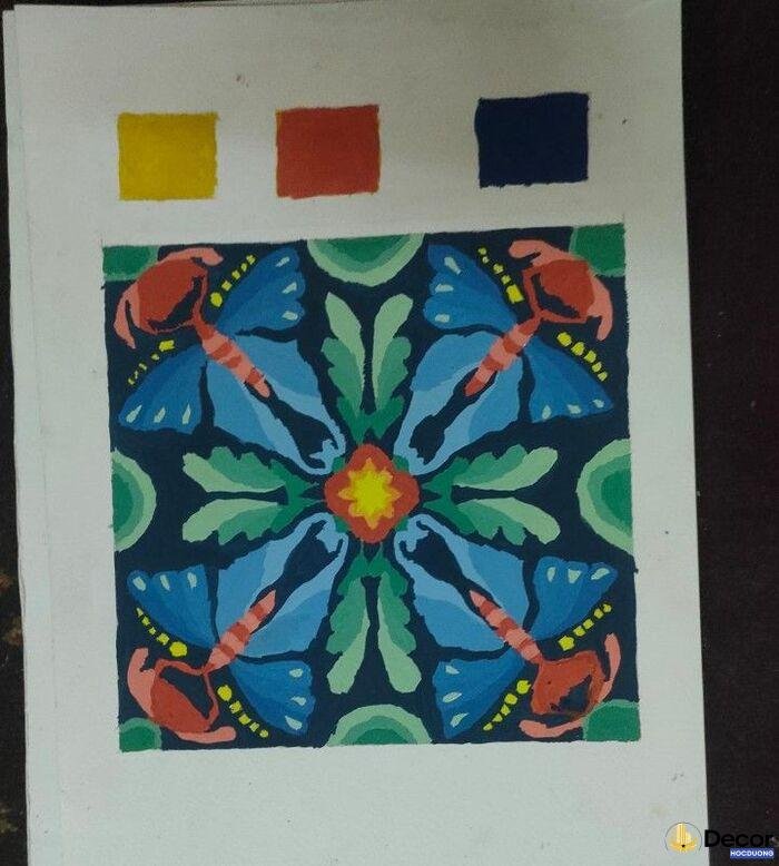 hình ảnh vẽ trang trí đường diềm hình vuông đẹp nhất