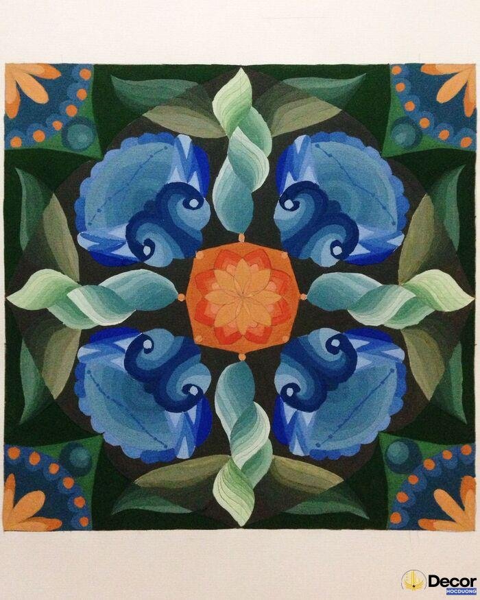 hình ảnh vẽ trang trí đường diềm hình vuông đẹp