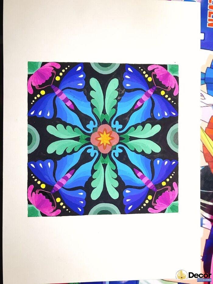 hình ảnh vẽ trang trí đường diềm hình vuông nghệ thuật