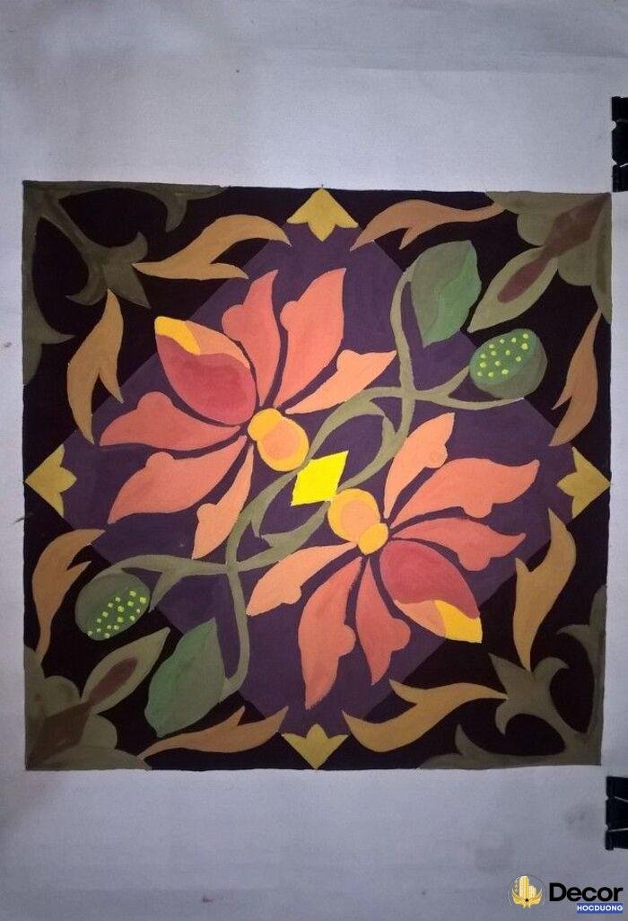 hình ảnh vẽ trang trí đường diềm hình vuông siêu nghệ