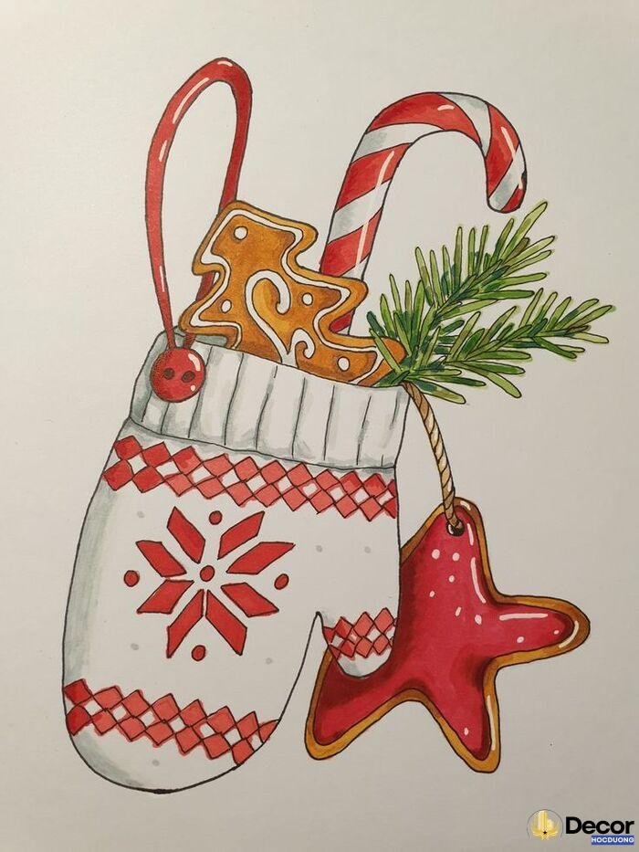 hình ảnh vẽ trang trí noel siêu nghệ