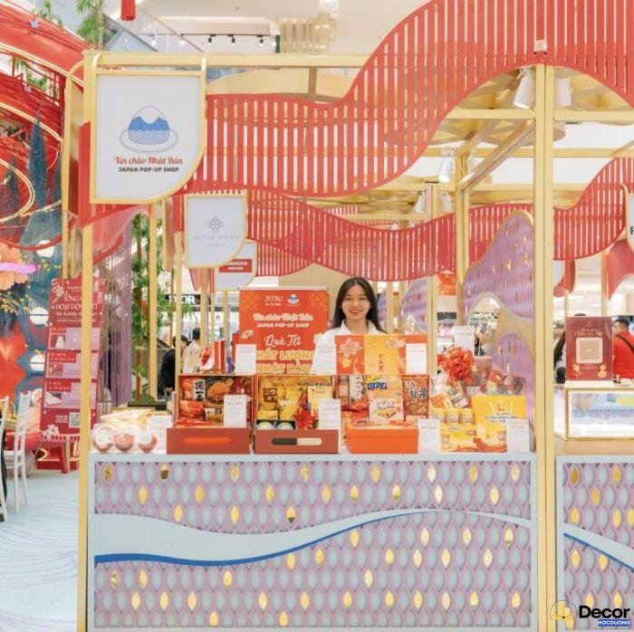 hình trang trí gian hàng tết đẹp nhất đẹp