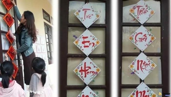 hình trang trí lớp học ngày tết